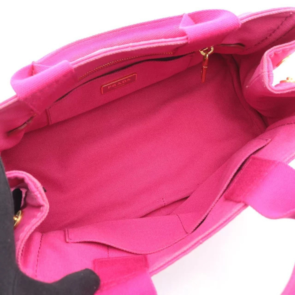 Prada Canapa pink handbag canvas 2way - Picture 3 of 8